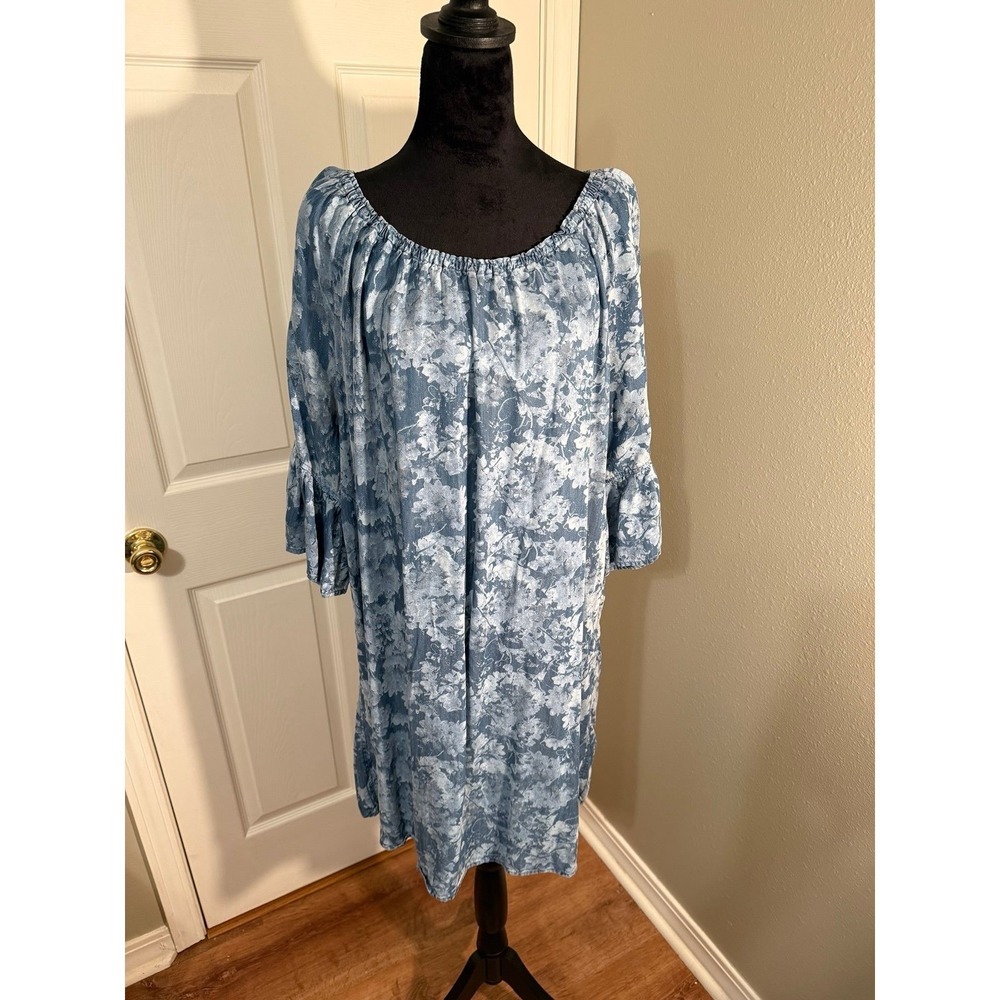 Ruby Rd. Blue Flutter Dress - Picture 3 of 3